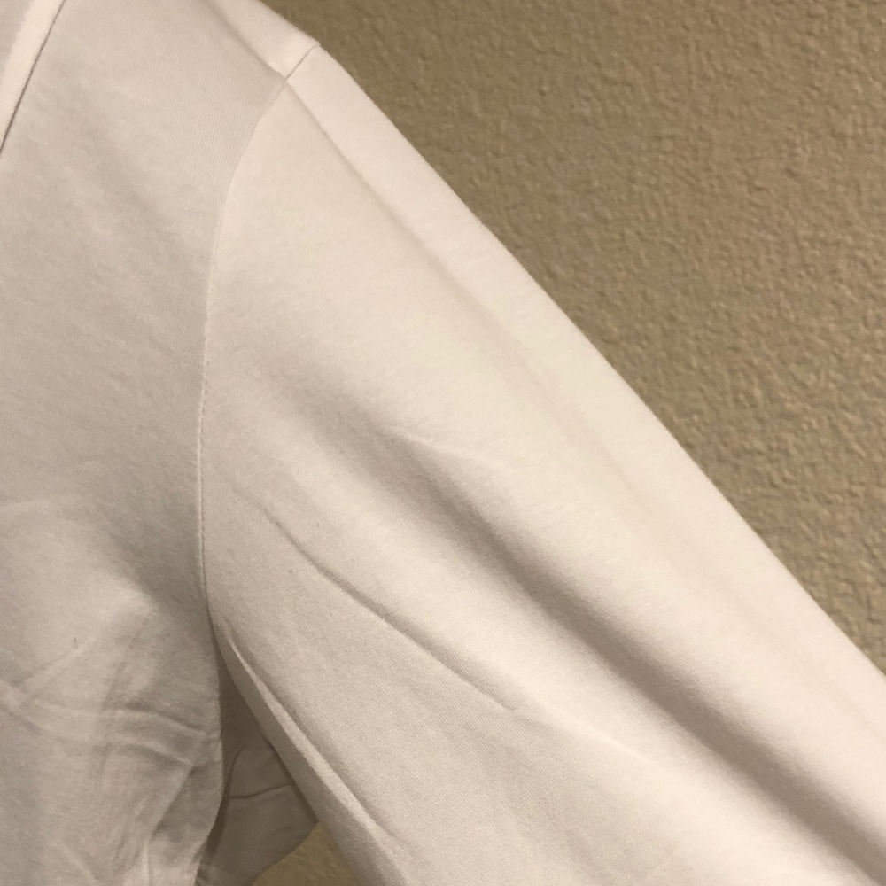 Lands’ End White Women’s Bitton Front Pintuck Top - Picture 8 of 15